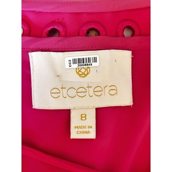 etcetera Short Sleeve V Neck  Tie Closure & Side Zip  dress Size 8 Pink - Picture 8 of 15